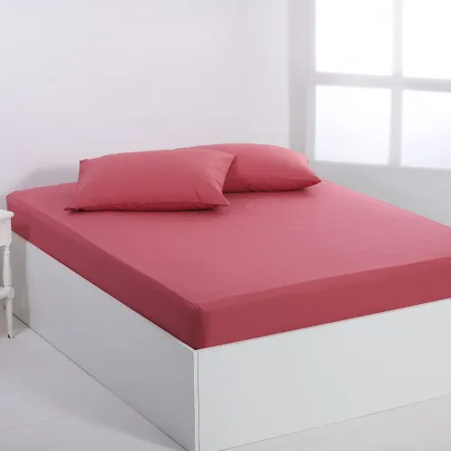 Βαμβακερό σεντόνι essentials (125cm x 200cm   35cm) baroque rose