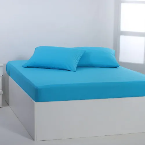 Βαμβακερό σεντόνι essentials (165cm x 267cm) river blue