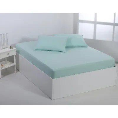 Βαμβακερό σεντόνι essentials (105cm x 200cm   35cm) misty jade