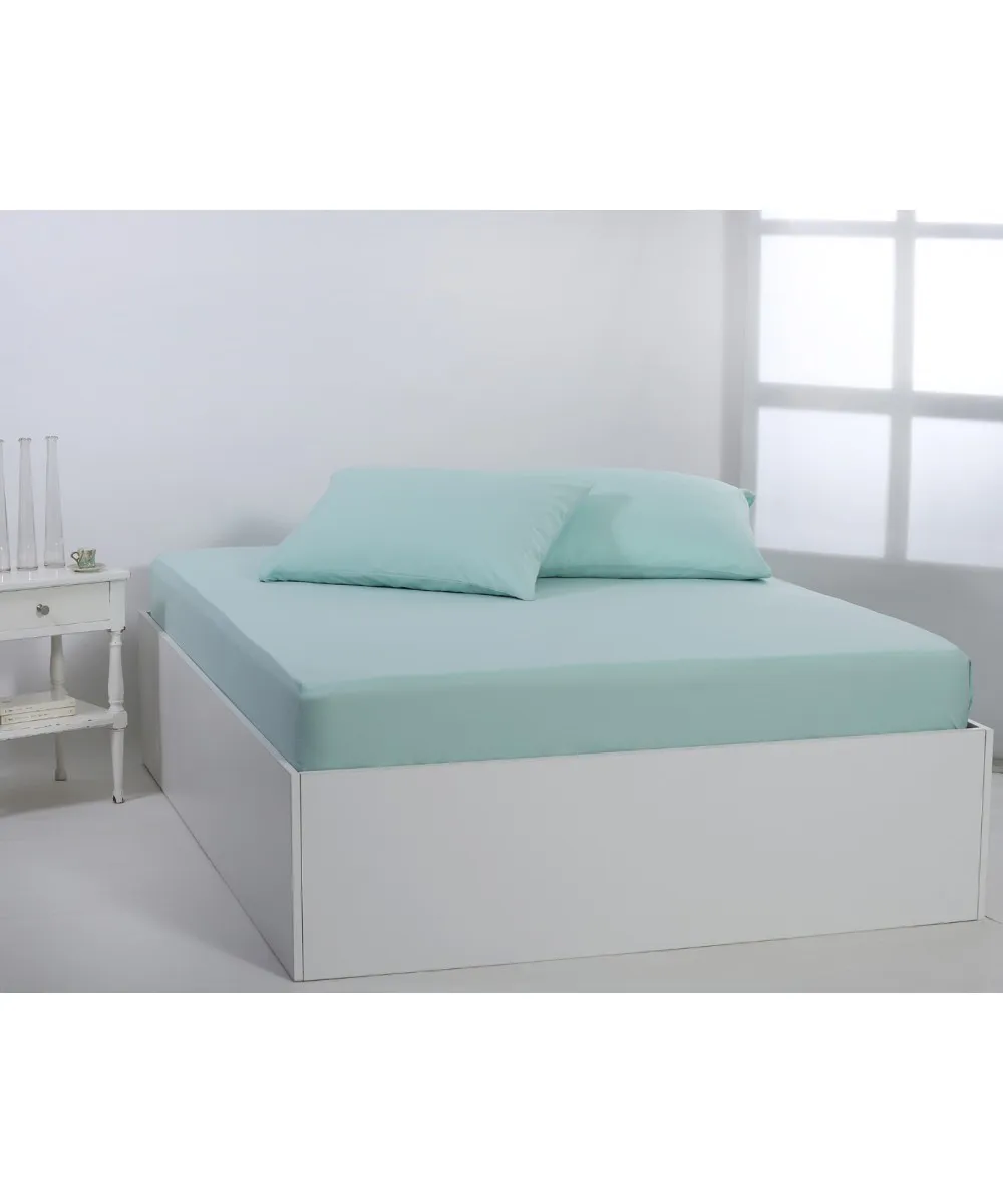 Βαμβακερό σεντόνι essentials (245cm x 267cm) misty jade