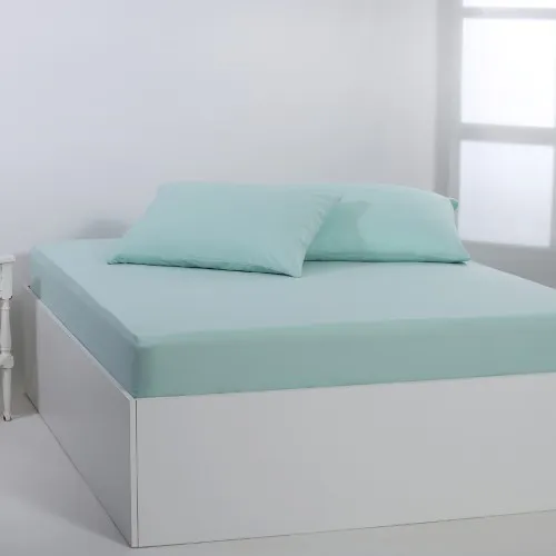 Βαμβακερό σεντόνι essentials (125cm x 200cm   35cm) misty jade
