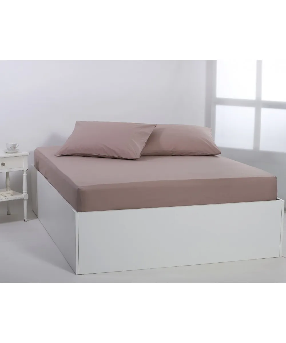 Βαμβακερό σεντόνι essentials (245cm x 267cm) mashroom