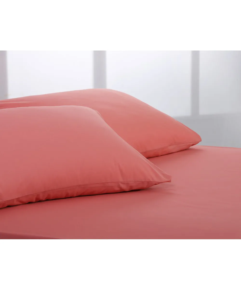 Βαμβακερό σετ μαξιλαροθήκες essentials (52cm x 72cm ) coral almond