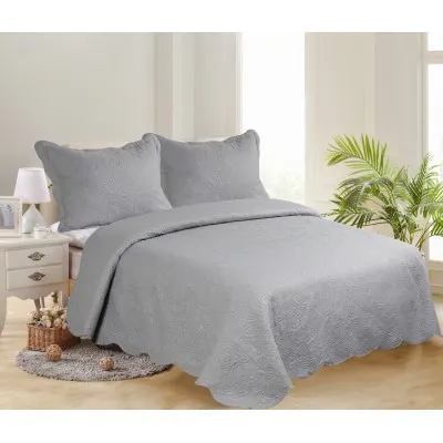 ΜΟΝΟ ΚΟΥΒΕΡΛΙ SOLID (160cm x 220cm   1 x 50cm x 70cm ) LIGHT GREY/ DARK GREY