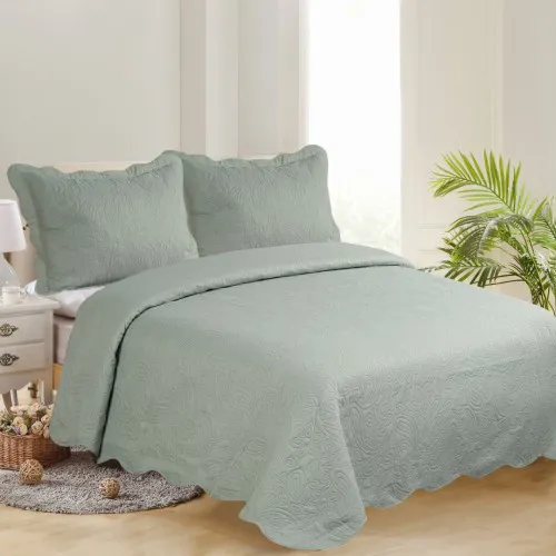 ΜΟΝΟ ΚΟΥΒΕΡΛΙ SOLID (160cm x 220cm   1 x 50cm x 70cm ) MINT/CREAM