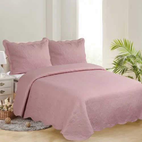 ΥΠΕΡΔΙΠΛΟ ΚΟΥΒΕΡΛΙ (220cm x 240cm   2 x 50cm x 70cm )SOLID AMETHYST/CREAM