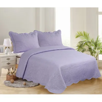 ΥΠΕΡΔΙΠΛΟ ΚΟΥΒΕΡΛΙ (220cm x 240cm   2 x 50cm x 70cm )SOLID LIGHT LILA/ DARK LILA