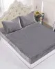 Fleece σεντόνι με λάστιχο και μαξιλαροθήκες (160cm x 200cm   35cm) light grey