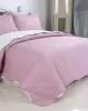 ΚΟΥΒΕΡΛΙ σετ (220cm x 240cm   2 x 50cm x 70cm) λαχούρι PINK & CREAM