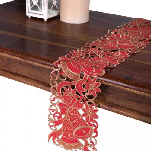 χριστουγεννιάτικη τραβέρσα  (20cm x 150cm) rxh500056 κόκκινο