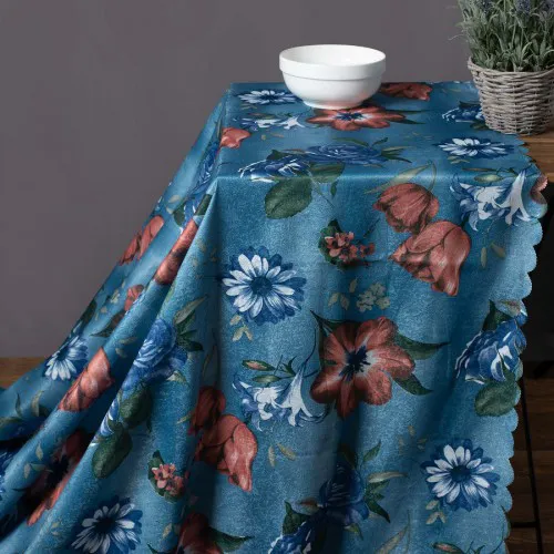 Αλέκιαστο τραπεζομάντηλο 03-95 (170cm x 220cm) μπλέ