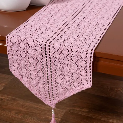 Πλεκτή τραβέρσα c210 (32cm x 160cm) ρόζ