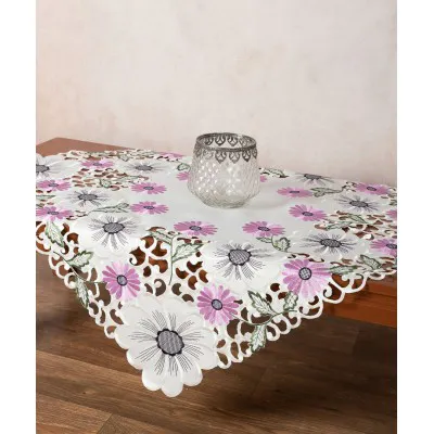 Σατέν κοφτό τραπεζοκαρέ (135cm x 135cm) 291 μώβ