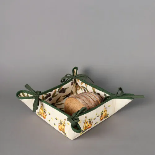Βαμβακερή ψωμιέρα με στάμπα (35cm x 35cm) κανάτα εκρού