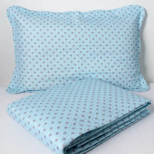 ΚΟΥΒΕΡΛΙ σετ (220cm x 240cm   2 x 50cm x 70cm) dot siel