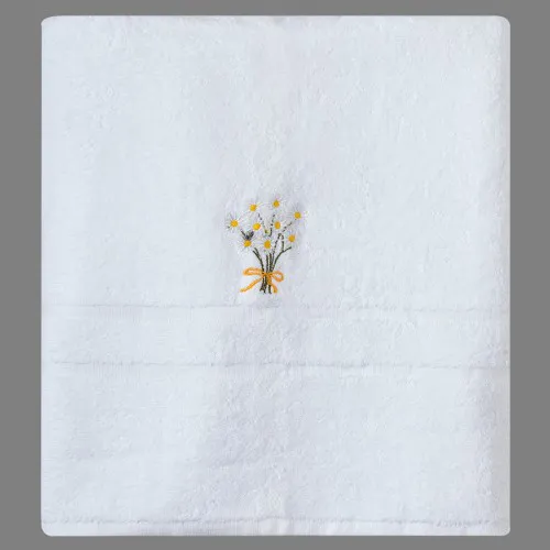 Πετσέτα Σώματος ( 100cm x 150cm ) Λευκό Χαμομήλι