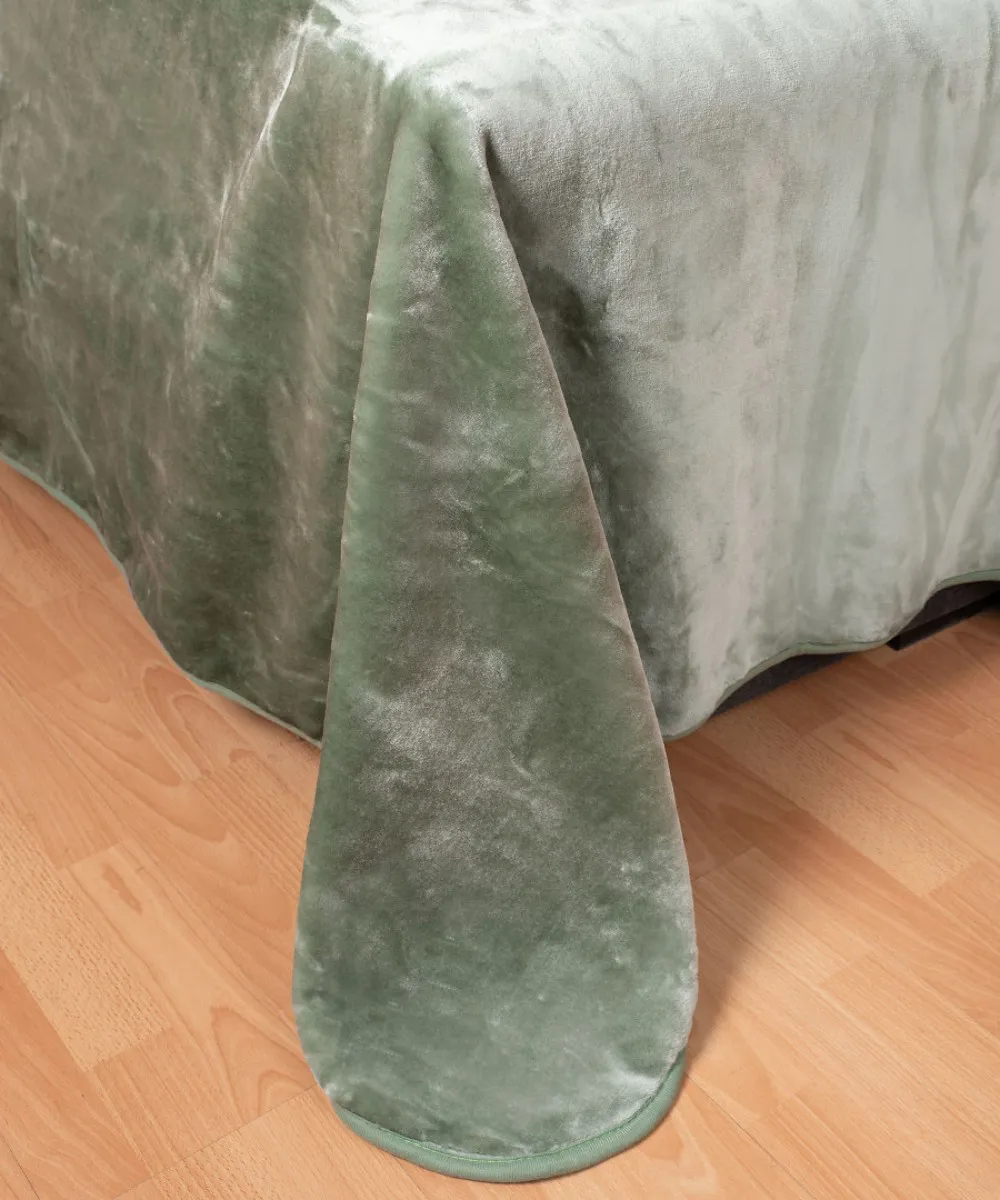 Βελουτέ κουβέρτες (220cm x 240cm) πράσινο
