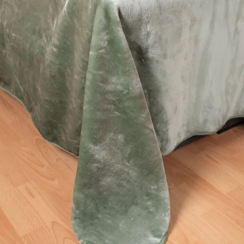 Βελουτέ κουβέρτες (220cm x 240cm) πράσινο