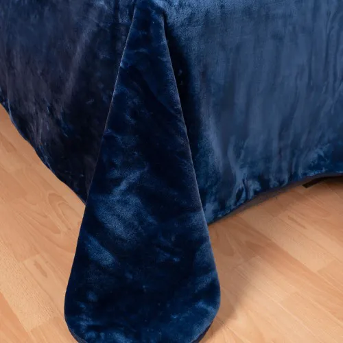 Βελουτέ κουβέρτες (220cm x 240cm) μπλέ