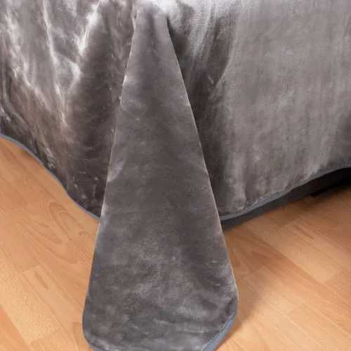 Βελουτέ κουβέρτες (220cm x 240cm) ανοιχτό γκρί