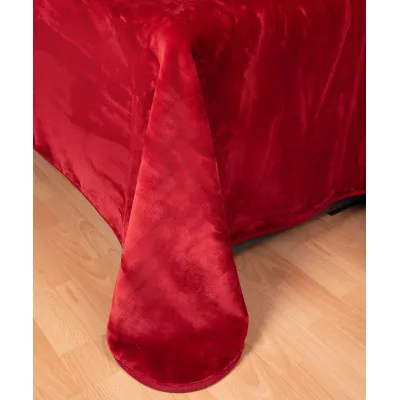 Βελουτέ κουβέρτες (160cm x 220cm) κόκκινο