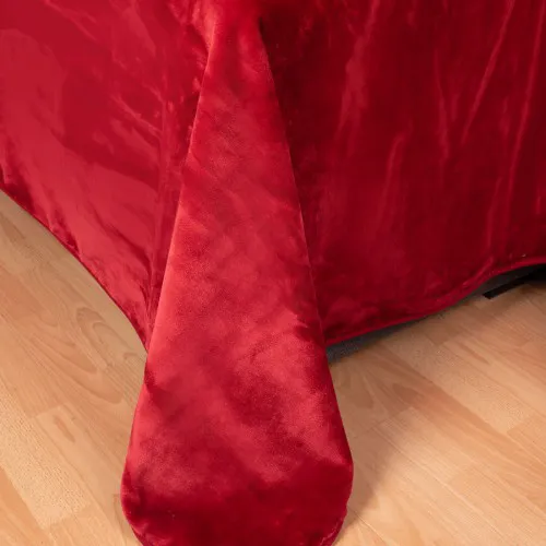 Βελουτέ κουβέρτες (160cm x 220cm) κόκκινο