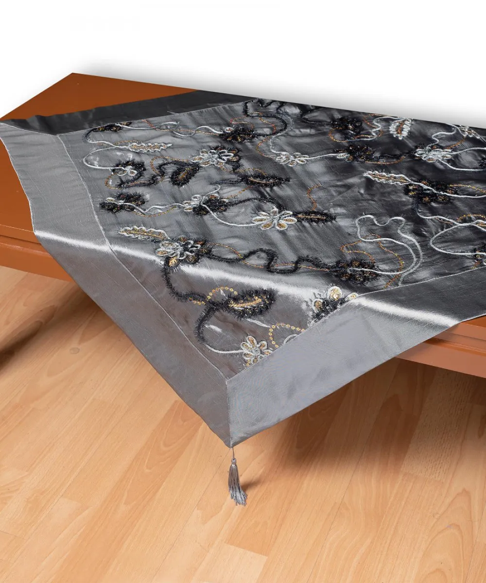 Σατέν τραπεζοκαρέ A11 (120cm x 120cm) γκρί