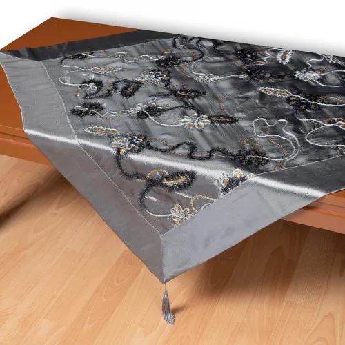 Σατέν τραπεζοκαρέ A11 (120cm x 120cm) γκρί  