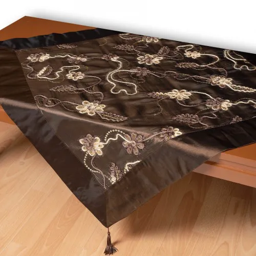 Σατέν τραπεζοκαρέ A11 (120cm x 120cm) καφέ  