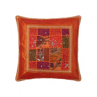 Μαξιλαροθήκη antic με φάσα (45cm x 45cm) πορτοκαλί