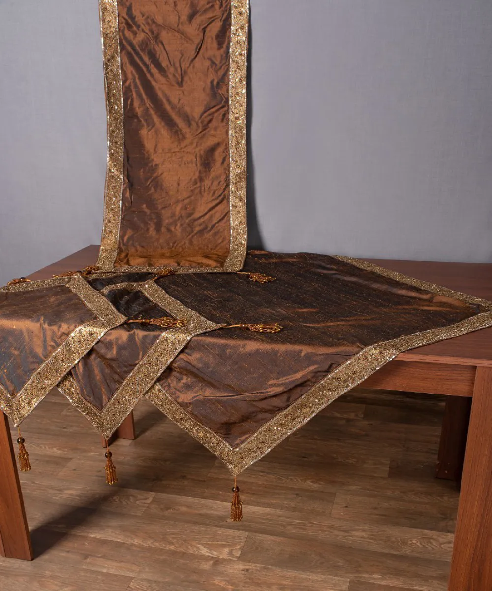Σετ 4 τεμαχίων (100cm x 100cm, 50cm x 150cm, 2x50cm x 50cm) Αθηνά Καφέ