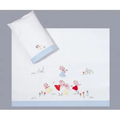 bebe σεντόνι (85cm x 135cm   26cm x 40cm) σιέλ