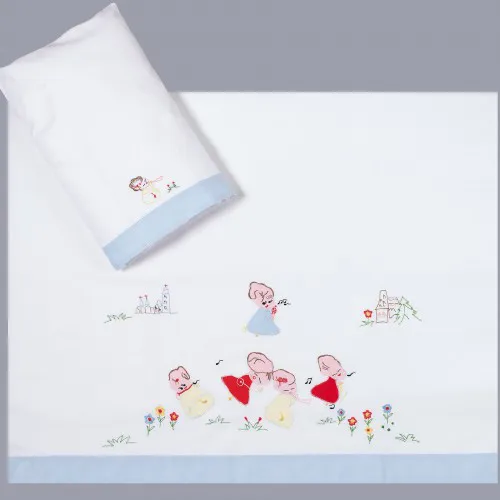 bebe σεντόνι (85cm x 135cm   26cm x 40cm) σιέλ