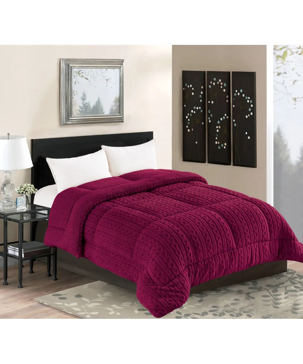 Κουβερτοπάπλωμα braid (220cm x 240cm) μπορντώ