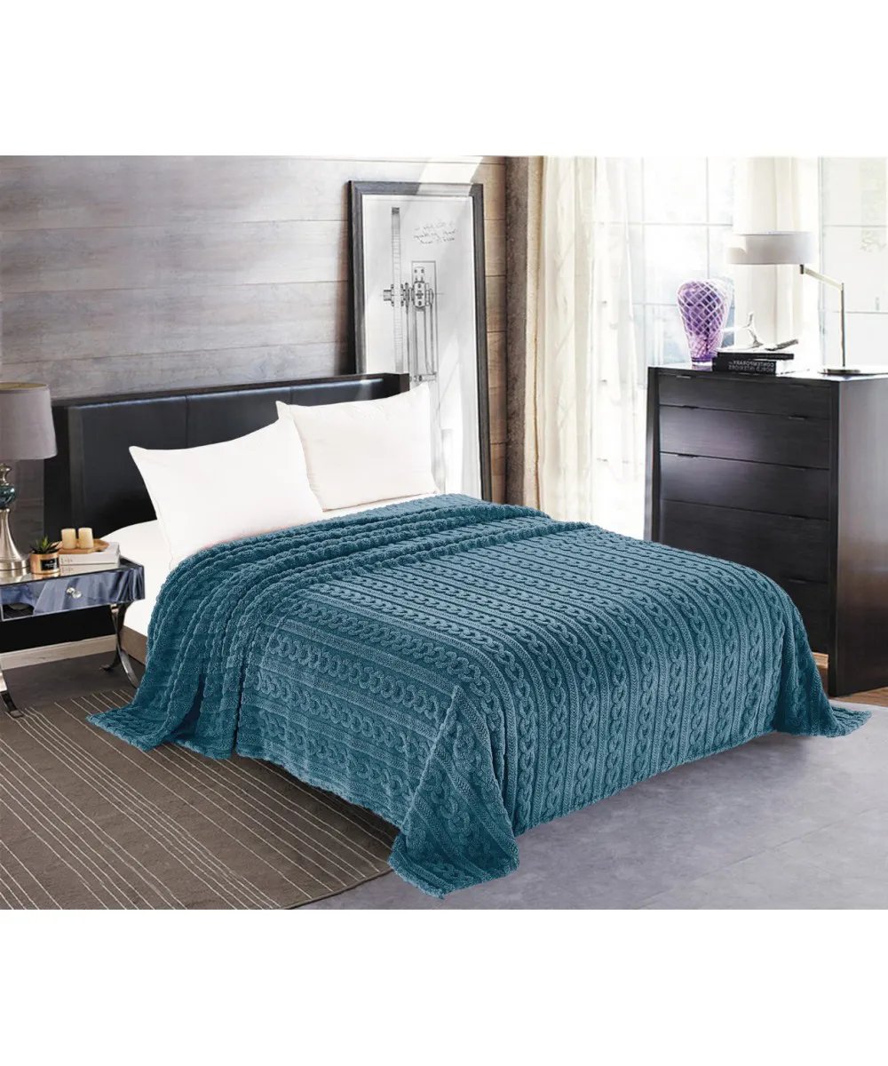 Κουβέρτα fleece braid (220cm x 240cm) ραφ