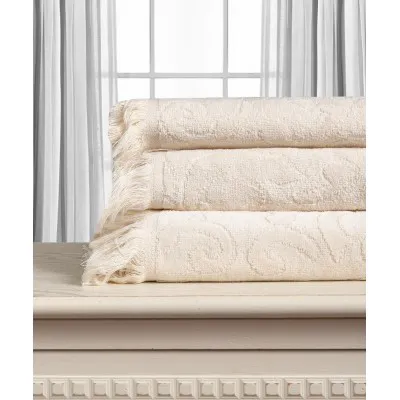 Βαμβακερή ζακάρ πετσέτα ALICIA 520gsm (80cm x 150cm) cream