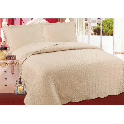 ΚΟΥΒΕΡΛΙ σετ (220cm x 240cm   2 x 50cm x 70cm) φύλλο light brown