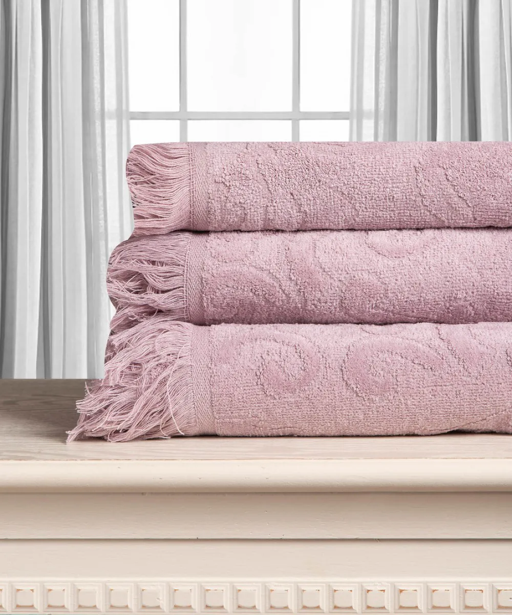 Βαμβακερή ζακάρ πετσέτα ALICIA 520gsm (50cm x 100cm) mauve