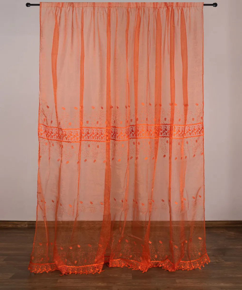 Κουρτίνα MK15 (280cm x 300cm) με τρέσα πορτοκαλί
