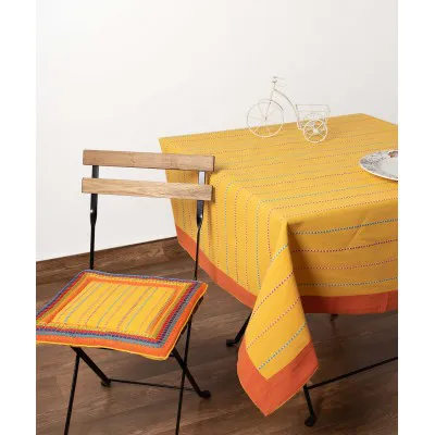 τραπεζομάντηλα (140cm x 180cm)  moda κίτρινο ριγέ φάσα