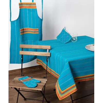 τραπεζομάντηλα (140cm x 180cm) moda ριγέ σιέλ