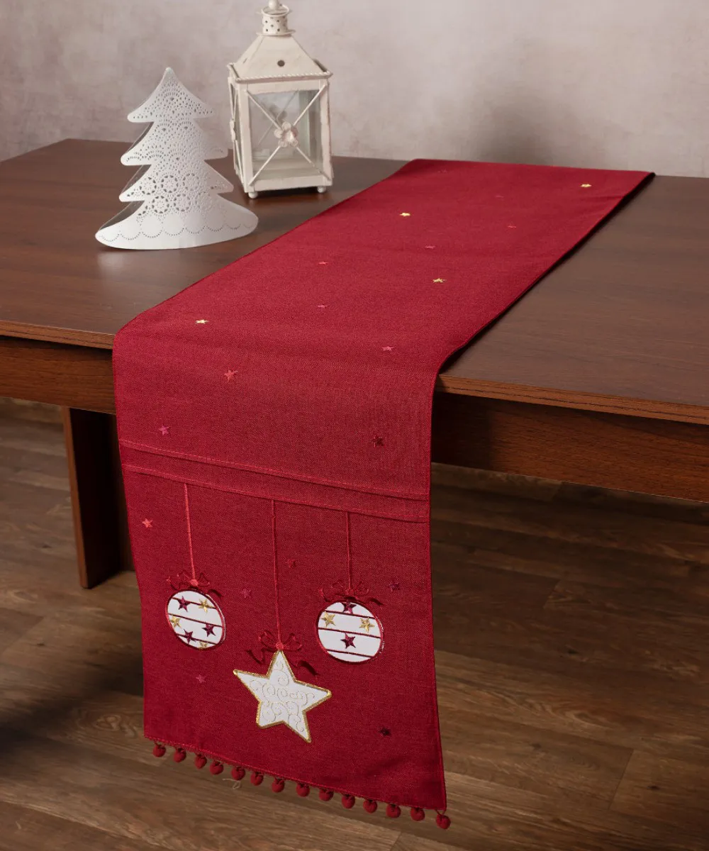 Χριστουγεννιάτικη τραβέρσα NW343 (35cm x 175cm) κόκκινη