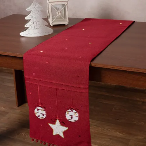 Χριστουγεννιάτικη τραβέρσα NW343 (35cm x 175cm) κόκκινη