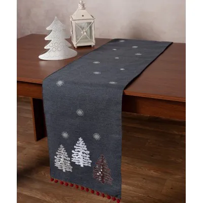 Χριστουγεννιάτικη τραβέρσα NW349 (35cm x 175cm) ανθρακί