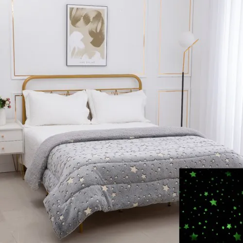 Παιδικό φωσφοριζέ κουβερτοπάπλωμα star (170cm x 220cm) γκρί
