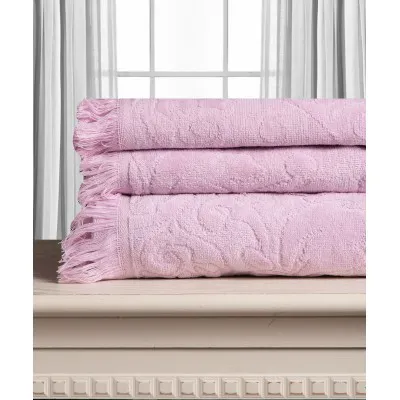 Βαμβακερή ζακάρ πετσέτα ALICIA 520gsm (80cm x 150cm) ρόζ