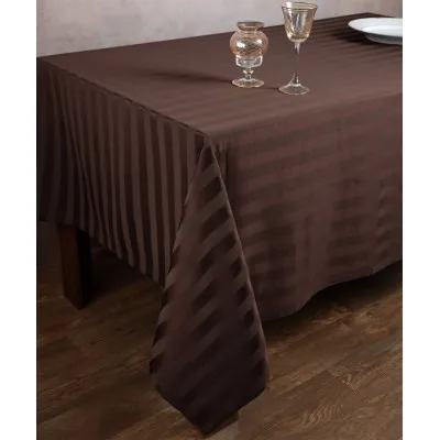 Ριγέ τραπεζομάντηλο dimitra (130cm x 170cm) καφέ