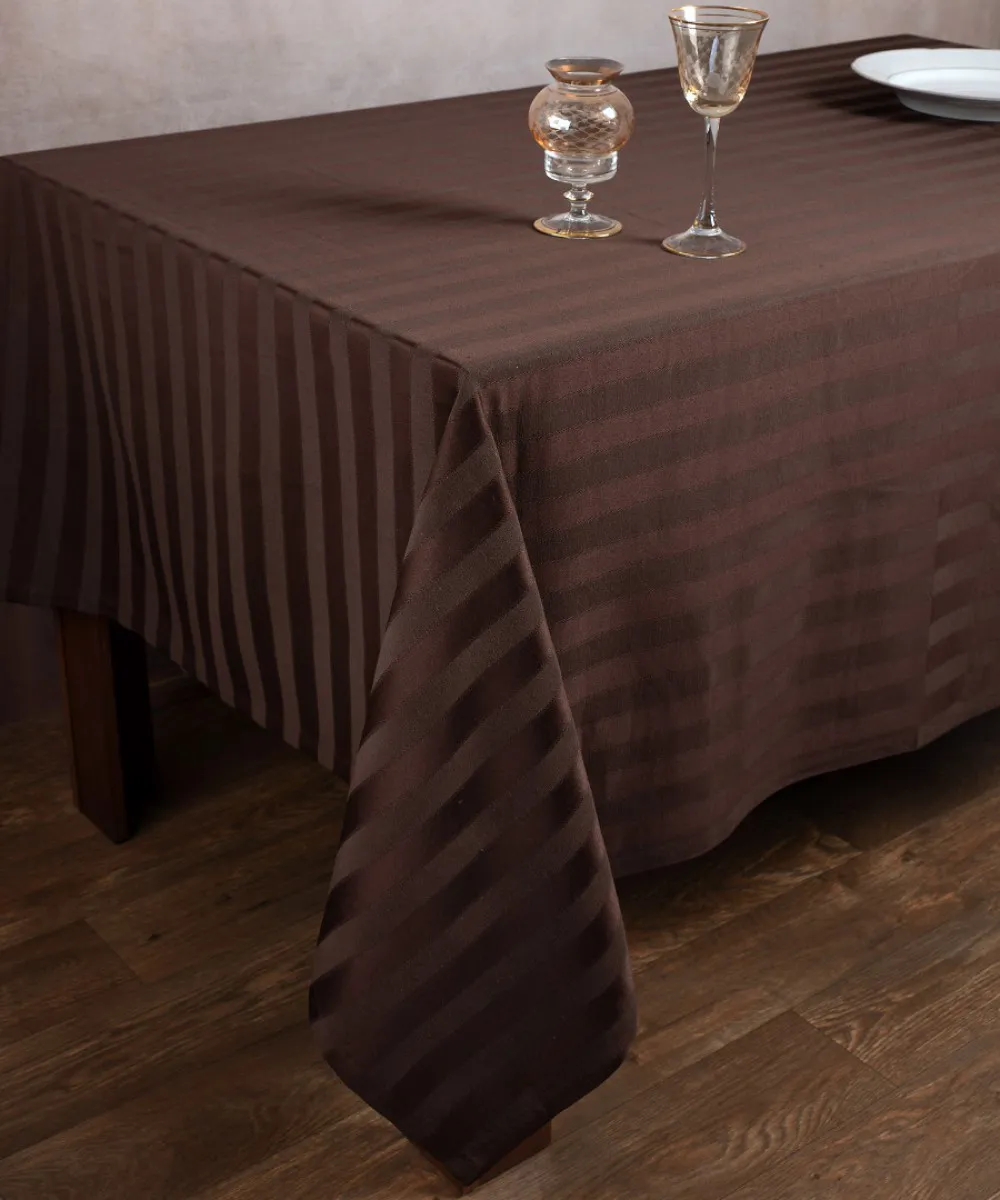 Ριγέ τραπεζομάντηλο dimitra (130cm x 130cm) καφέ