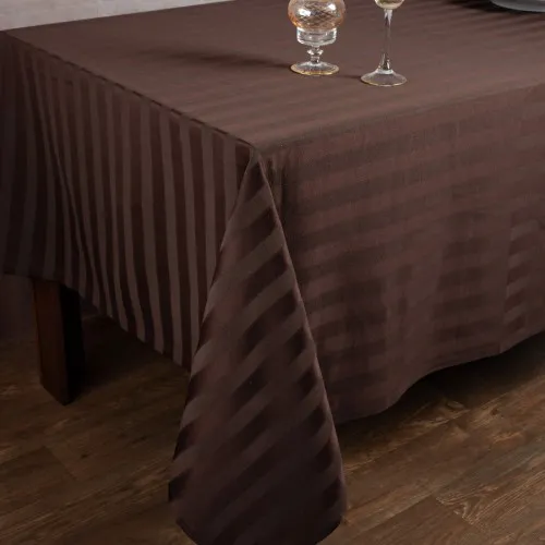 Ριγέ τραπεζομάντηλο dimitra (150cm x 230cm) καφέ