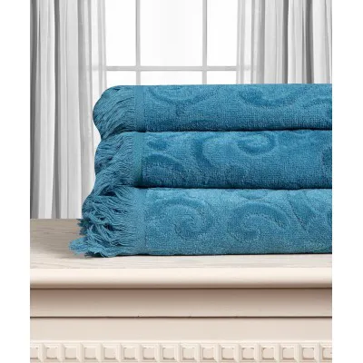 Βαμβακερή ζακάρ πετσέτα ALICIA 520gsm (50cm x 100cm) teal